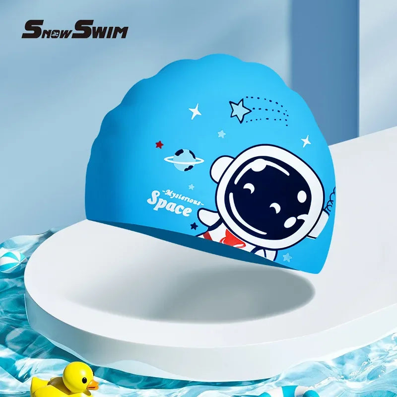 SwimLook™ Waterproof Silicone Swim Cap – Kids