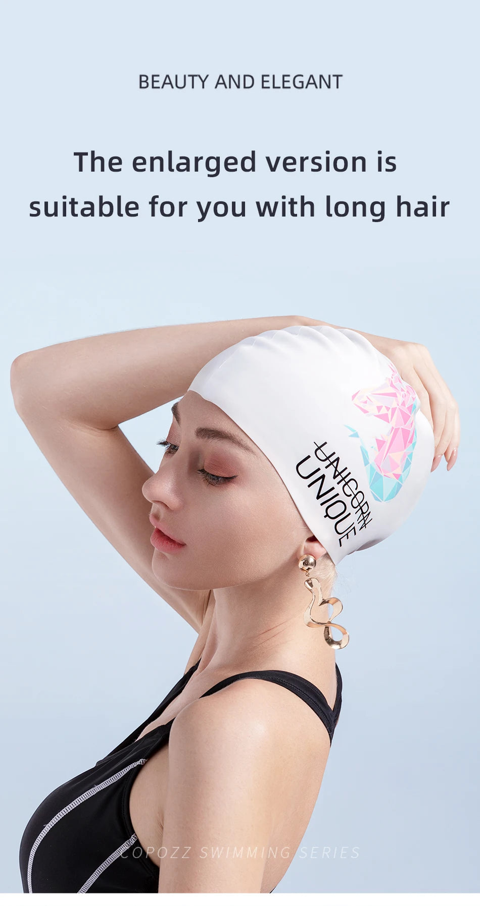 SwimLook™ Waterproof Silicone Swim Cap – Woman