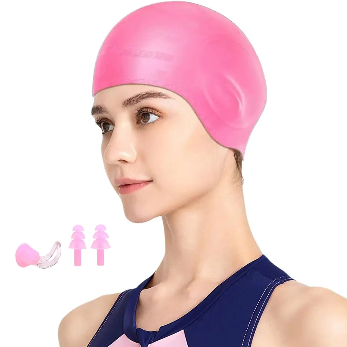 SwimLook™ Waterproof Silicone Swim Cap –Elastic