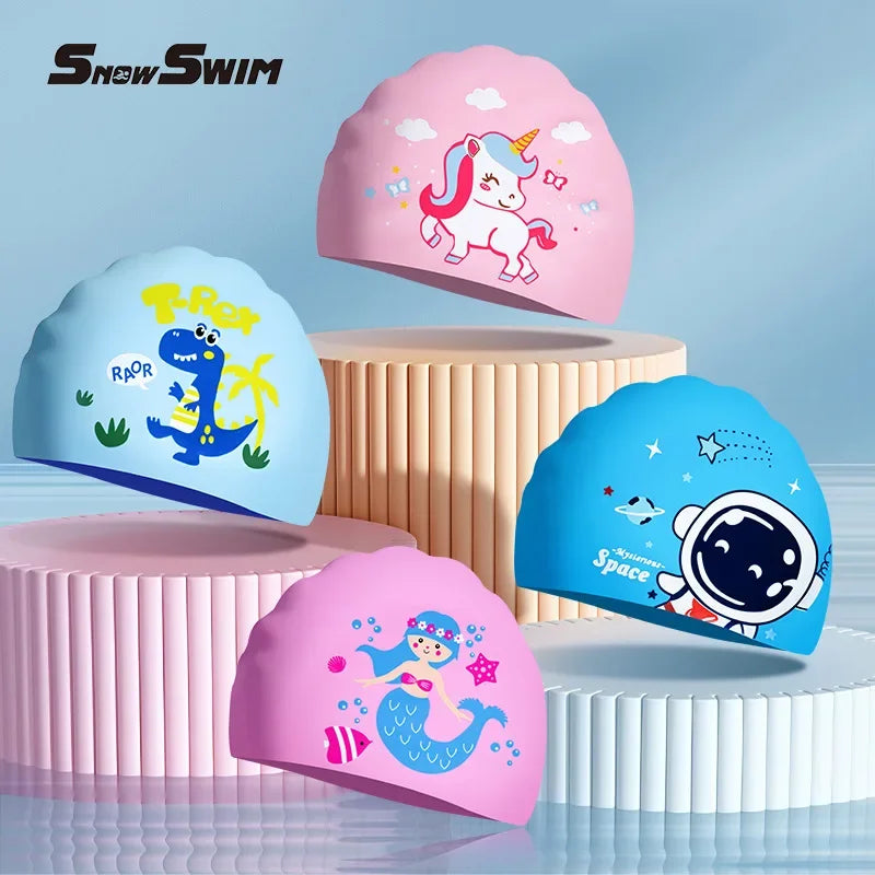 SwimLook™ Waterproof Silicone Swim Cap – Kids