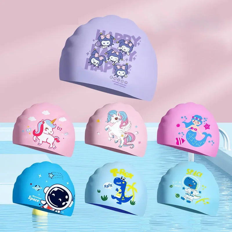 SwimLook™ Waterproof Silicone Swim Cap – Kids