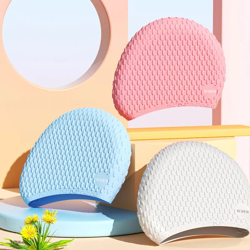 SwimLook™ Waterproof Silicone Swim Cap – Woman