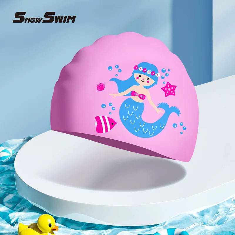SwimLook™ Waterproof Silicone Swim Cap – Kids