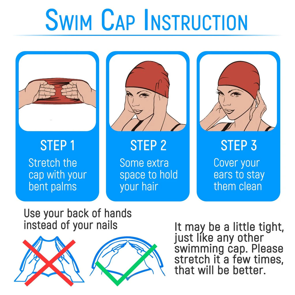 SwimLook™ Waterproof Silicone Swim Cap – Woman
