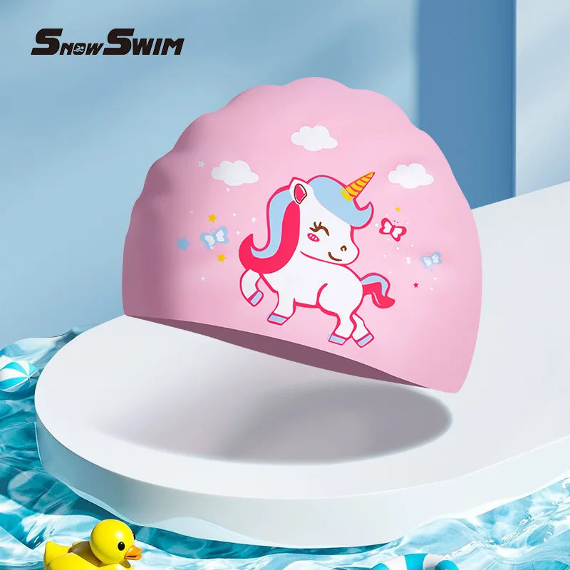 SwimLook™ Waterproof Silicone Swim Cap – Kids
