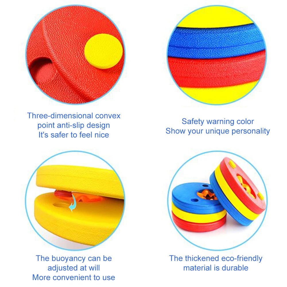 SwimLook™ Kids EVA Foam Swim Discs-Adjustable Arm Float Rings for Swimming Training