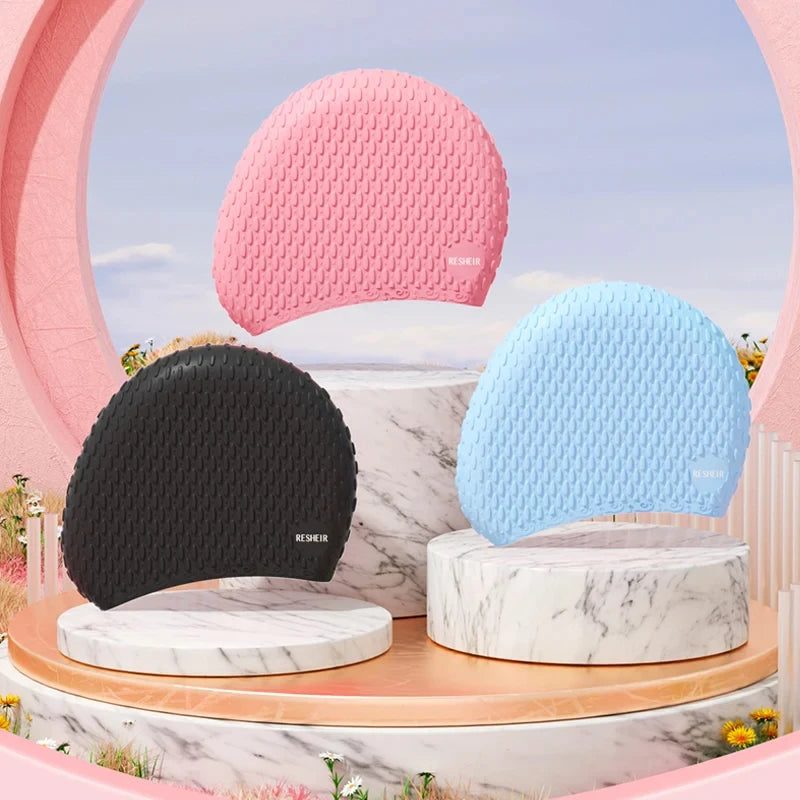 SwimLook™ Waterproof Silicone Swim Cap – Woman