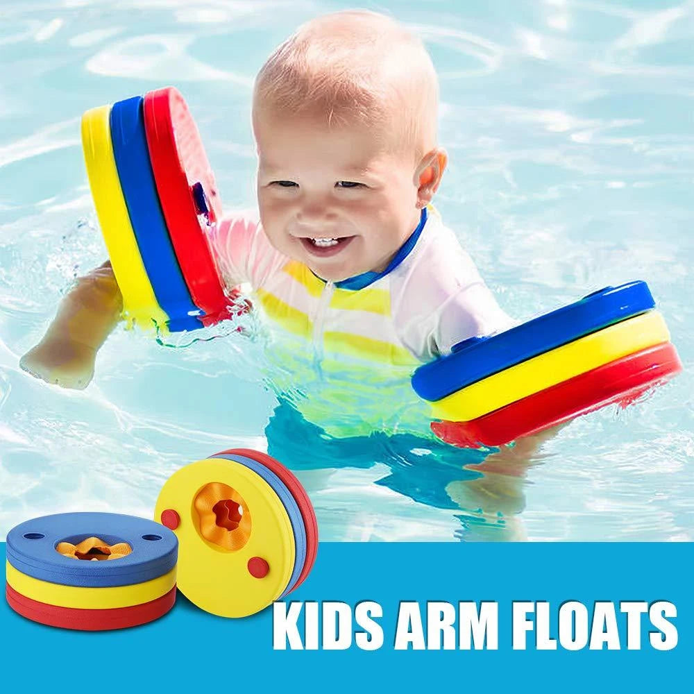 SwimLook™ Kids EVA Foam Swim Discs-Adjustable Arm Float Rings for Swimming Training