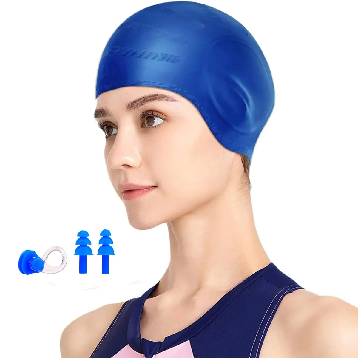 SwimLook™ Waterproof Silicone Swim Cap –Elastic
