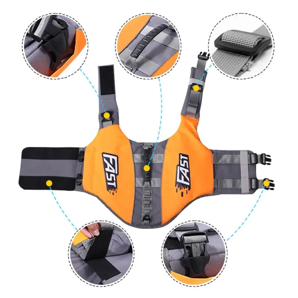 Dog Life Jacket - Adjustable Swimming Vest