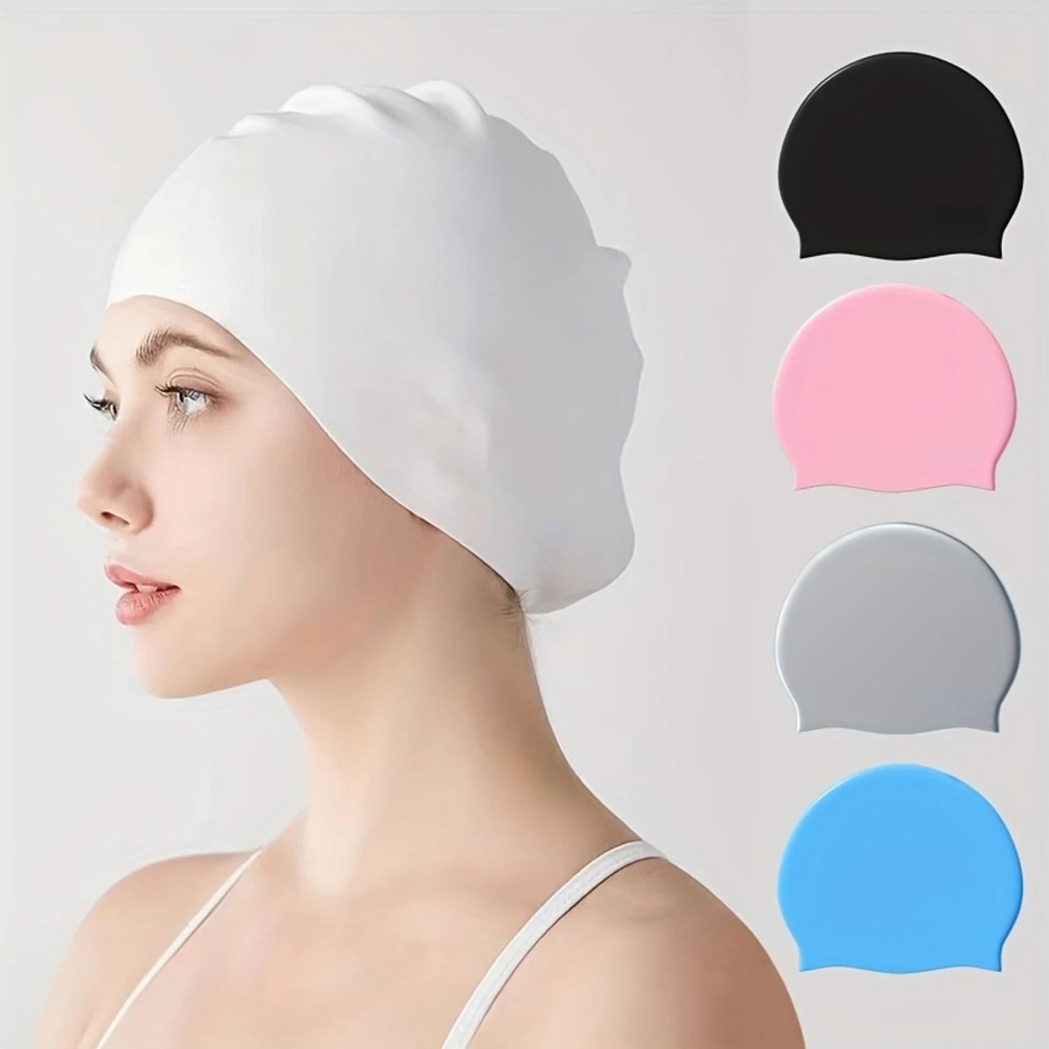 SwimLook™ Waterproof Silicone Swim Cap – Woman