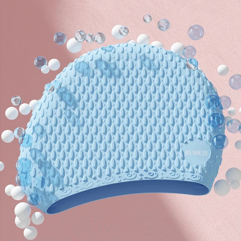 SwimLook™ Waterproof Silicone Swim Cap – Woman