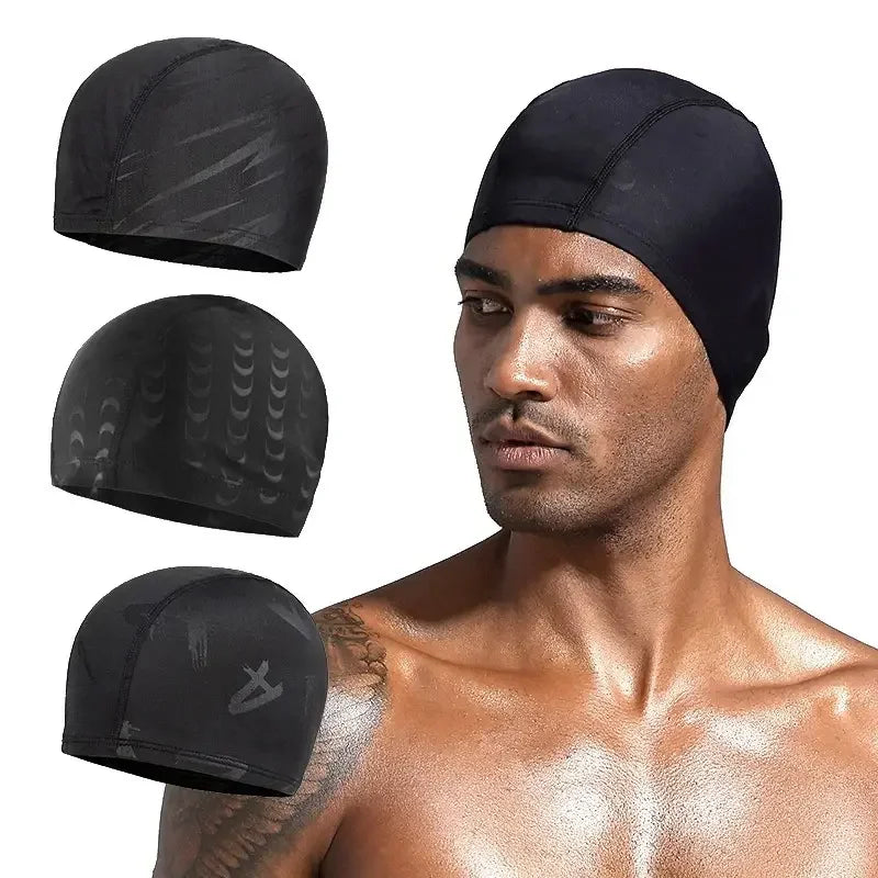 SwimLook™ Waterproof Silicone Swim Cap – Men