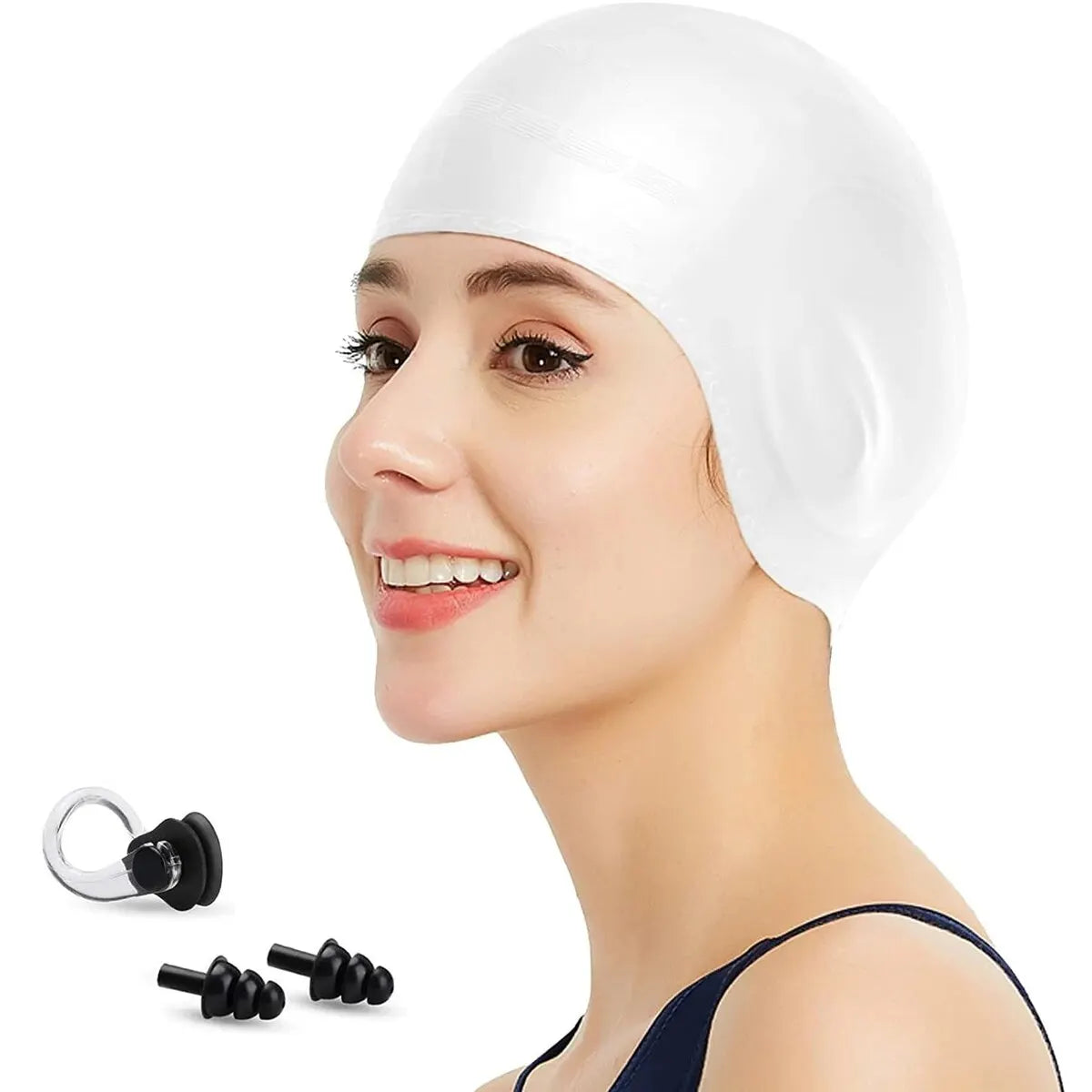 SwimLook™ Waterproof Silicone Swim Cap –Elastic