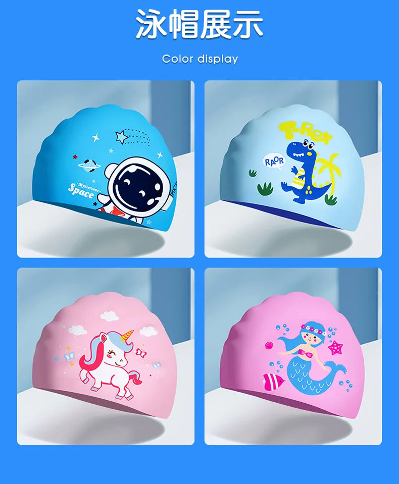 SwimLook™ Waterproof Silicone Swim Cap – Kids