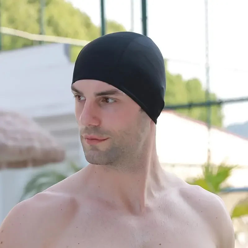 SwimLook™ Waterproof Silicone Swim Cap – Men