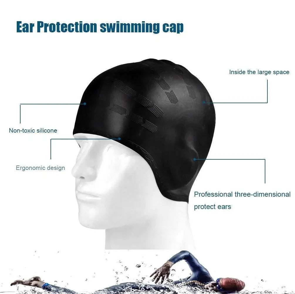 SwimLook™ Waterproof Silicone Swim Cap – Woman