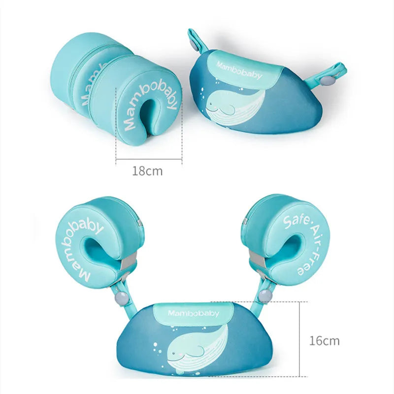 SwimLook™ 3-in-1 Kids Swimming Trainer-Arm Floaties with Back Support