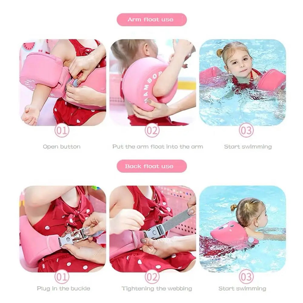 SwimLook™ 3-in-1 Kids Swimming Trainer-Arm Floaties with Back Support