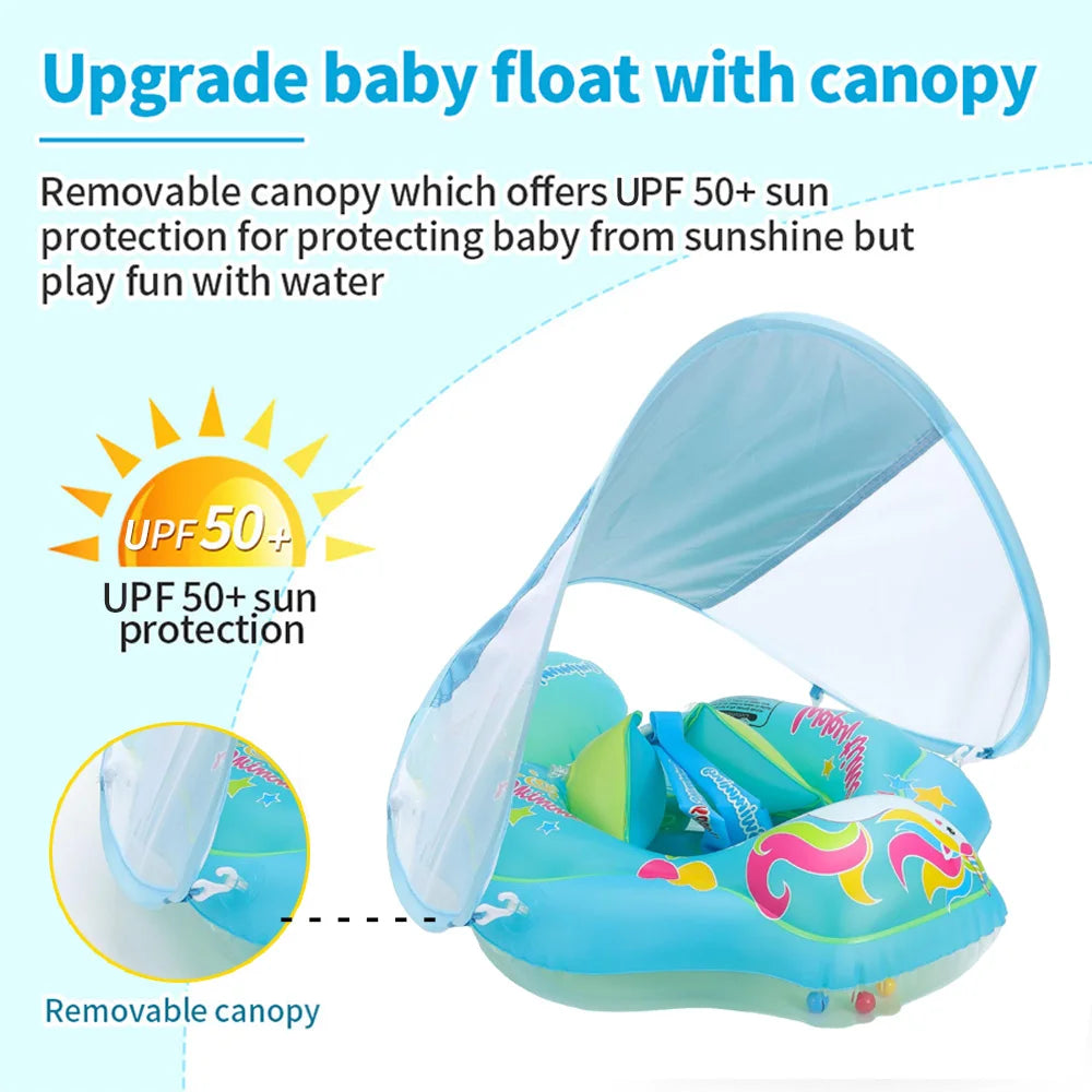 SwimLook™ Baby Float with Sunshade-Safe Inflatable Swimming Rind for Infants