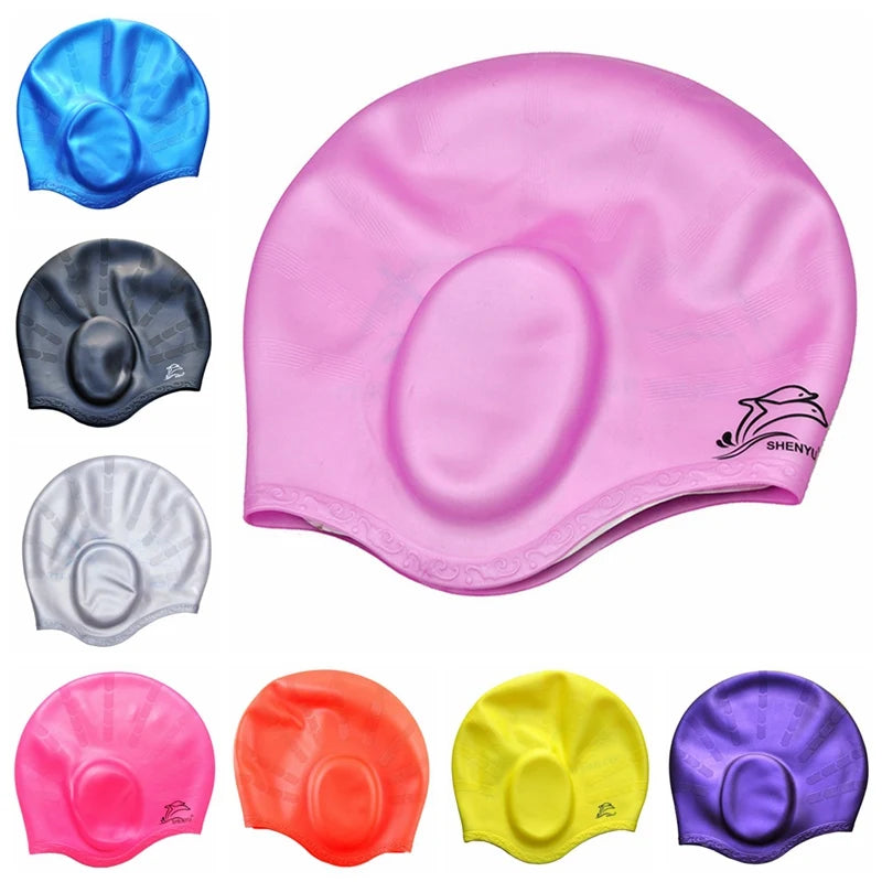SwimLook™ Waterproof Silicone Swim Cap – Woman