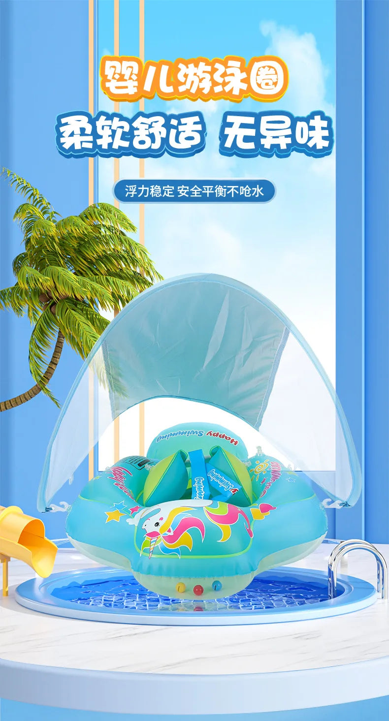SwimLook™ Baby Float with Sunshade-Safe Inflatable Swimming Rind for Infants
